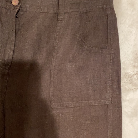 Chico's Pants & Jumpsuits Chicos Brown Linen Capris Poshmark